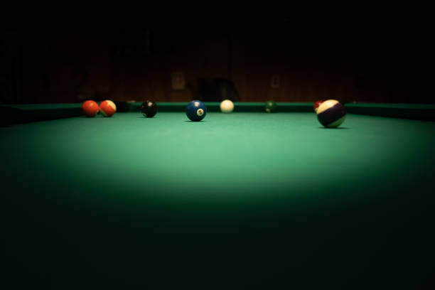istock Dark image of billiard balls on the board 1442682138