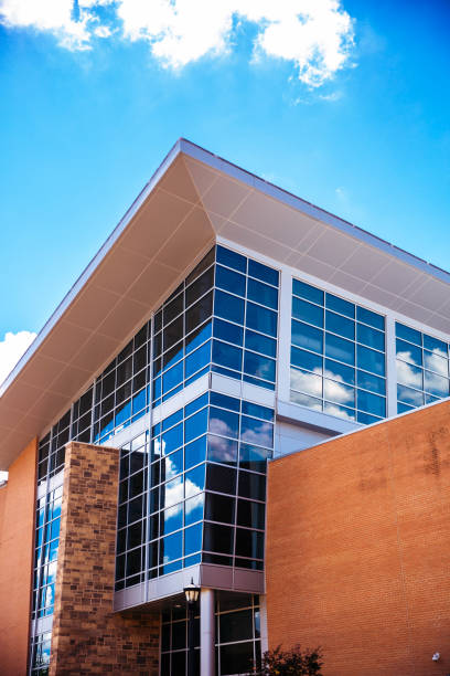 istock Vertical shot of a modern building with windows 1442682441