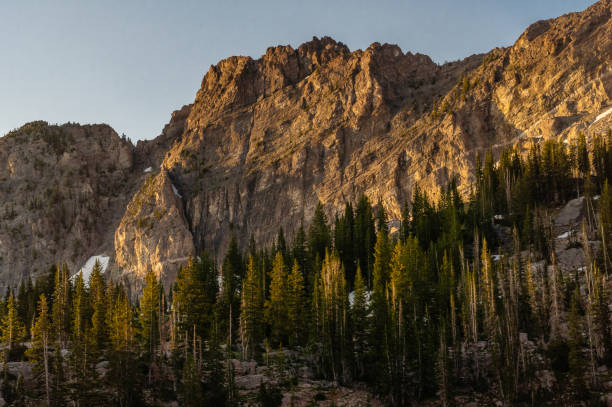 istock Beautiful view of a rocky cliff over a forest 1442684242