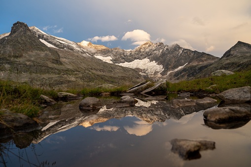 The beautiful view of the Austrian Alps in High Tauern National Park.