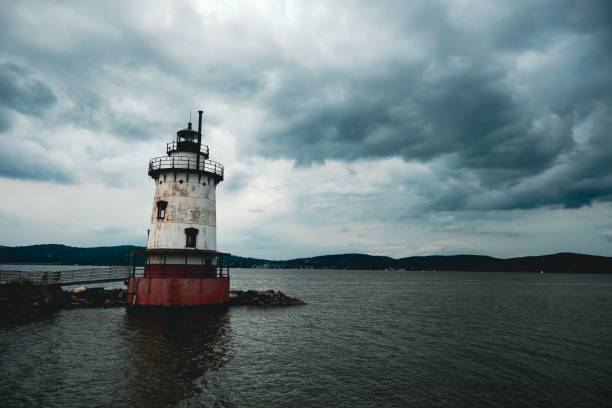 istock View of Tarrytown lighthouse surrounded by water under cloudy sky 1442685898