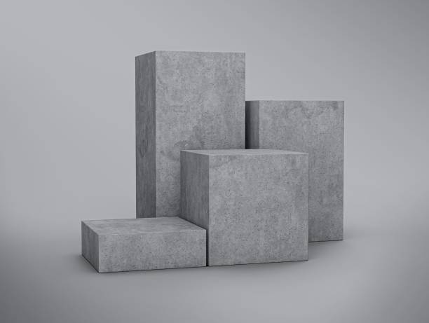 istock 3d illustration of a display stand podium made from grey concrete 1442687010