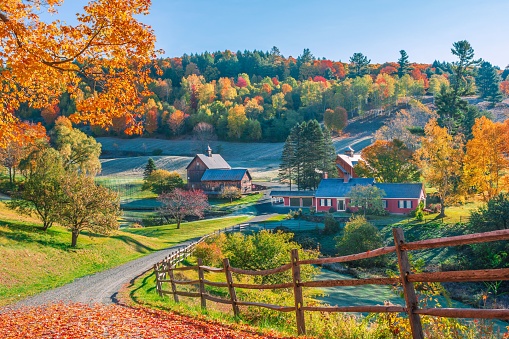 Picturesque farm in Middleburg, Virginia in the fall