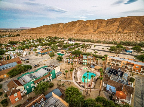 A beautiful landscape of the Borrego Springs desert village in San Diego County, California