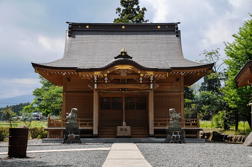 Architectural Detail of Traditional Buddist Japanese Temple in north Japan
