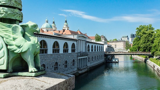 The Dragon Bridge, a road bridge located in Ljubljana, the capital of Slovenia