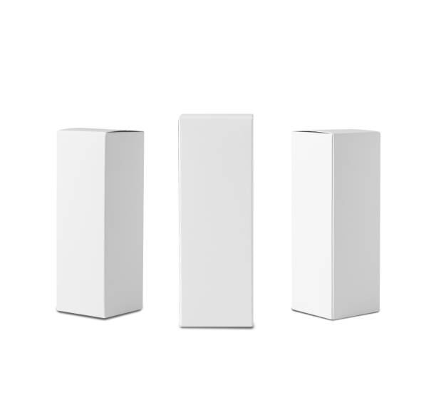 istock Set of White box mockup isolated on white background with clipping path 1442693397