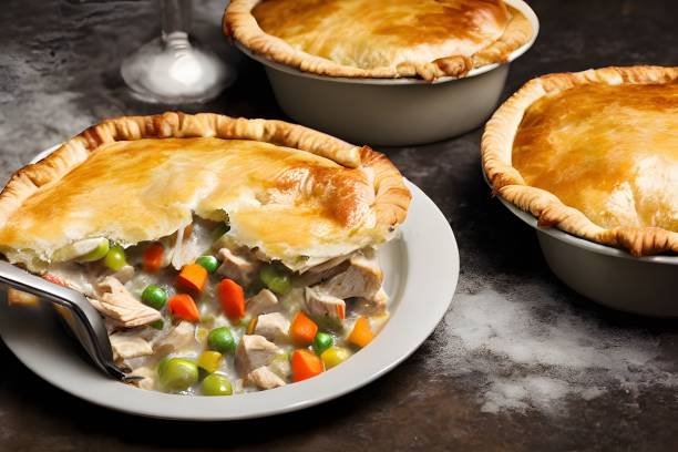 istock Chicken pot pie in a white bowl. 1442694345