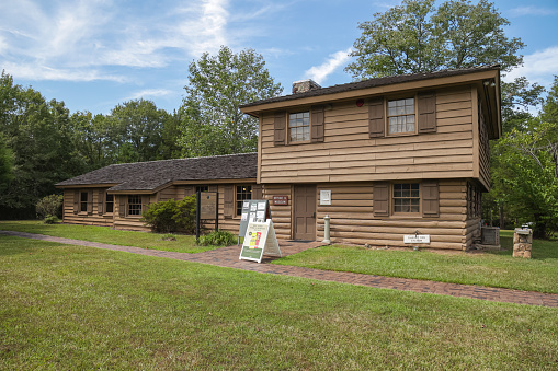 Lancaster, United States – September 03, 2021: A building at Andrew Jackson State Park houses the historic museum, office and visitor center.