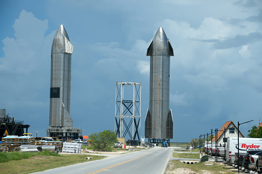 Boca Chica, United States – July 31, 2021: the SpaceX Starbase located in Boca Chica Texas