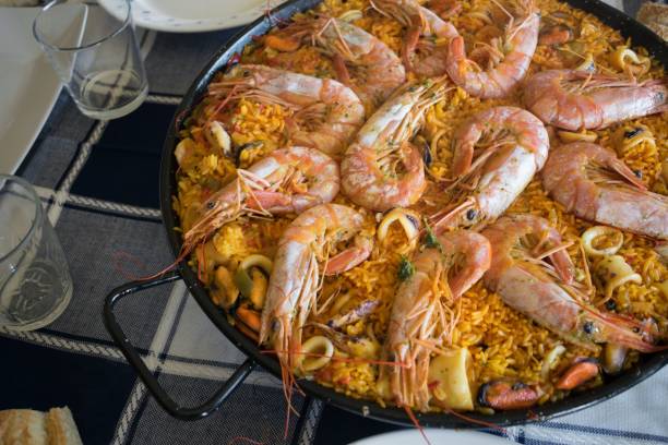 istock seafood paella in the pan 1442699350