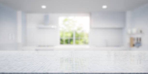 istock 3d rendering of mosaic tile counter for product display background. 1442702255