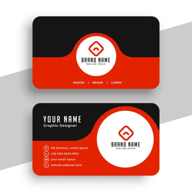 Vector illustration of Abstract black and red elegant business card template