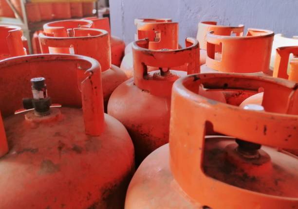 istock Row of LPG gas cylinder 1442705233