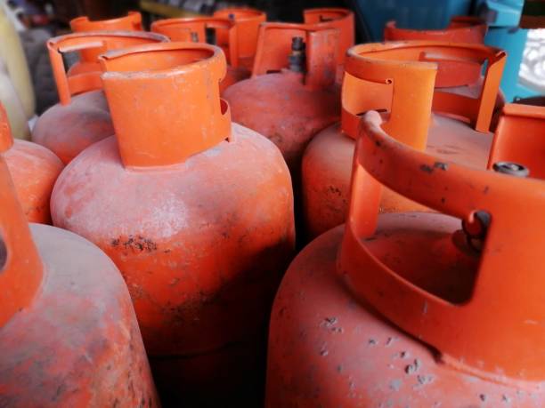 istock Row of LPG gas cylinder 1442705953