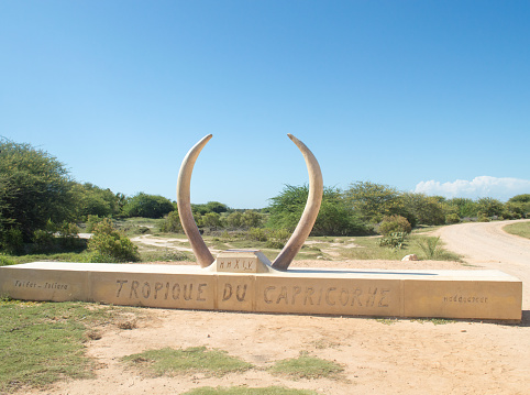 Tropic of Capricorn in Tulear in Madagascar marked with a stele