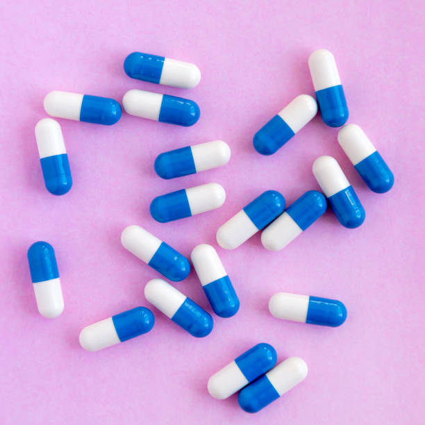 istock Vitamins to maintain good health, boost immunity, daily routine. Overhead view. 1442707482