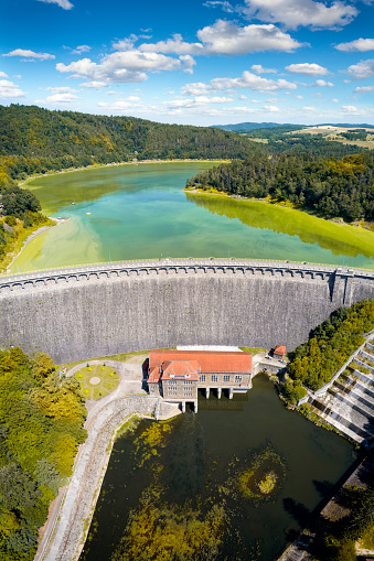 Vacations in Poland - Lake Pilchowice with water dam on the Bobr river in Lower Silesian Voivodeship