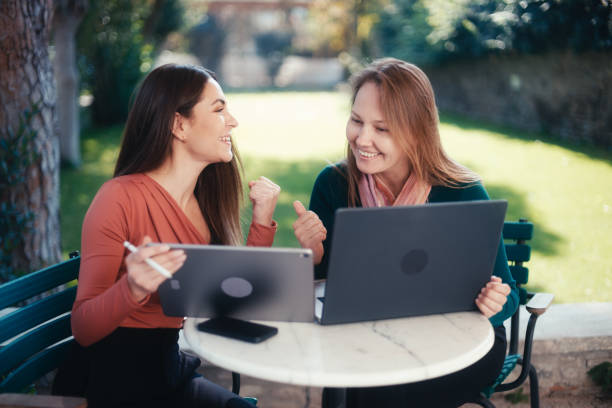 istock Entrepreneur Women Having A Discussion On Their Business Using Laptop Computer And Digital Tablet 1442711406