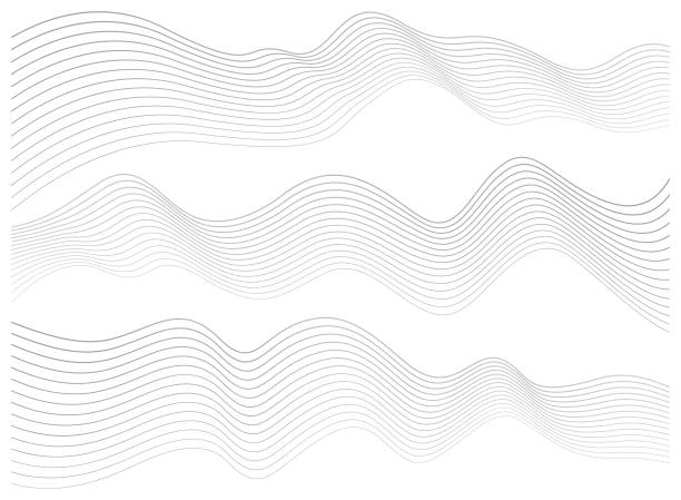 추상 물결 모양의 선 - backgrounds water wave white background stock illustrations