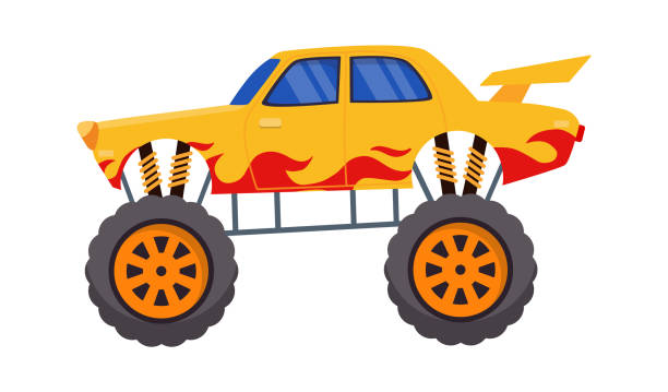 istock Monster truck vehicle flat illustration 1442717142