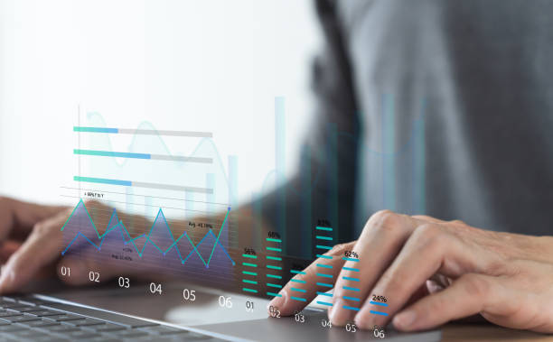 Investor data and information analysis chart for planning in strategy of stock market money or fund. Invest for earning or profit. Investment in business and financial concept of growth and success gráfico de análisis de datos e información del inversor para la planificación en la estrategia de dinero o fondo del mercado de valores. invierta para obtener ganancias o ganancias. inversión en negocios y concepto financiero de crecimiento y éxito
