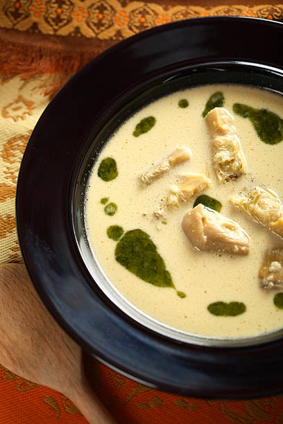 istock Soup made from artichoke in the plate 144272426