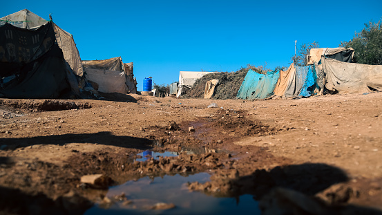 the difficult conditions in which refugees  live, which caused the spread of cholera in northern Syria