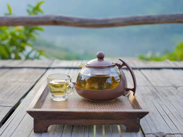 istock Jasmine tea drink with mountain scenery 1442726373