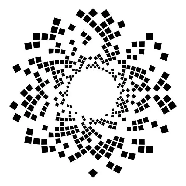 Vector illustration of Rhombuses in swirl pattern