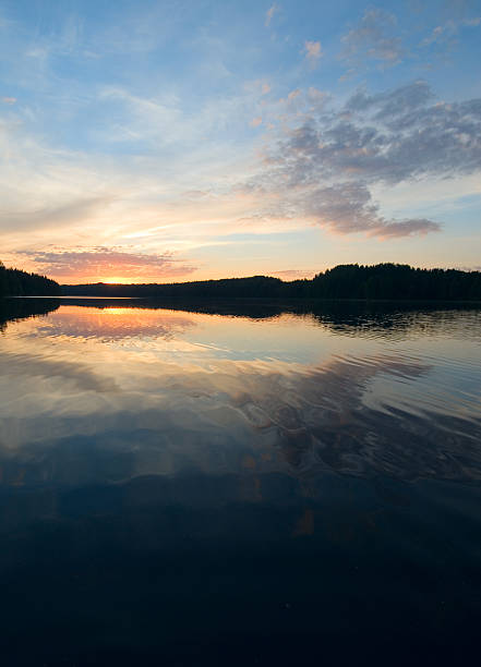 istock sunset over the lake and forest 144272836