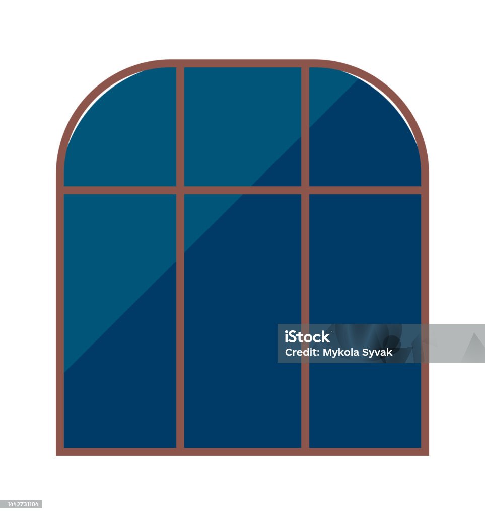 Wide Arch Window Flat Illustration Stock Illustration - Download Image ...