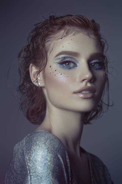 istock Beautiful woman with bright make-up 1442732367