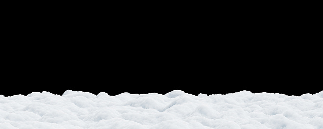 Ventisquero en invierno sobre fondo negro Renderizado 3D photo