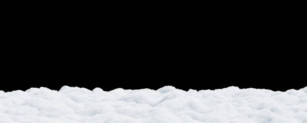 黒い背景に冬の雪の吹きだまり3dレンダリング - 雪 ストックフォトと画像