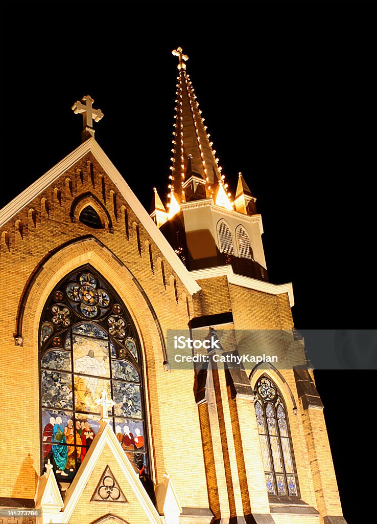 Church A church at night (taken on Mt. Washington in Pittsburgh) Black Color Stock Photo