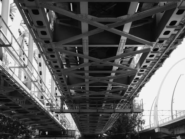 istock railway bridges bottom view - black and white photo 1442738393