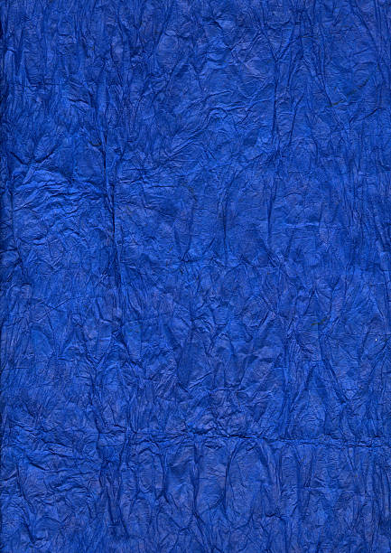 Enrugado azul papel artesanal veneziano - foto de acervo