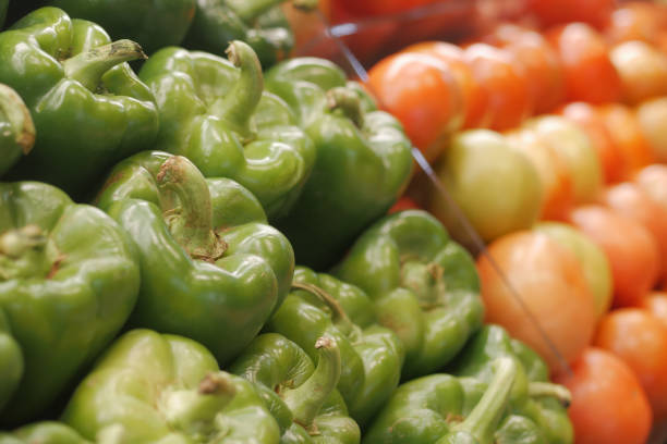 green color capsicum display for sale ,