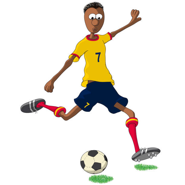 Ecuador soccer player kicking a ball Ecuador soccer player kicking a ball calciatore stock illustrations