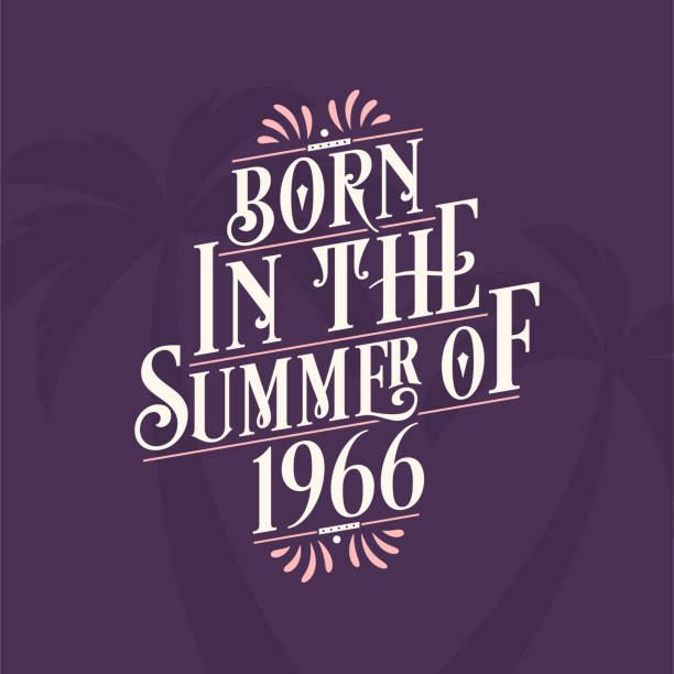 Born In The Summer Of 1966 Calligraphic Lettering Birthday Quote