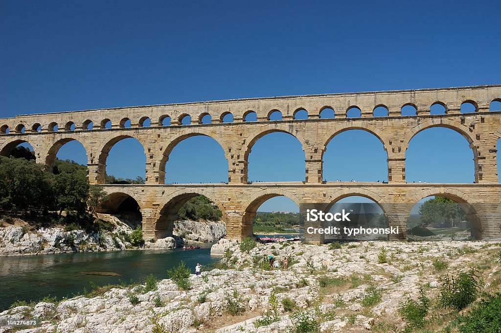 Aqueduto romano Ponte Gard em França - Royalty-free Cano de água Foto de stock