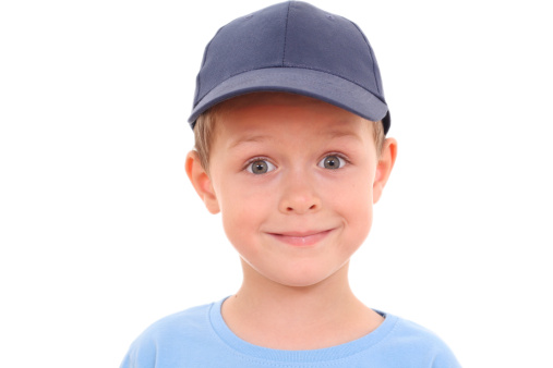 portrait of 5-6 years old boy isolated on white