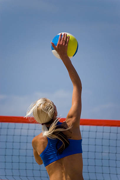 w siatkówkę na plaży - volleyball volleying block human hand zdjęcia i obrazy z banku zdjęć