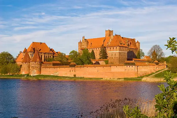 Castle Malbork viewed from the river Wisla