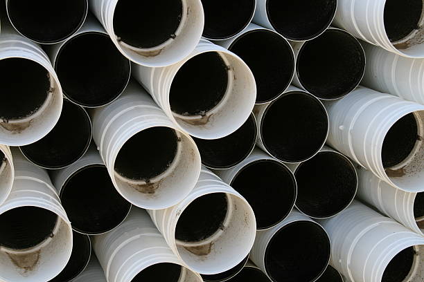 PVC Pipes Stacked stock photo