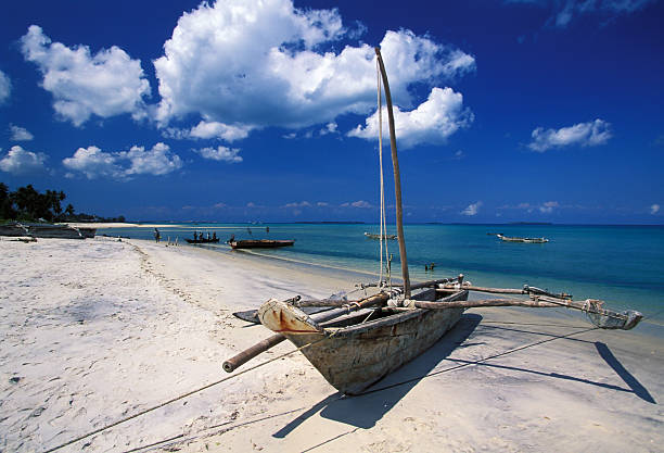 istock A small boat moored on a Zanzibar beach 144275784