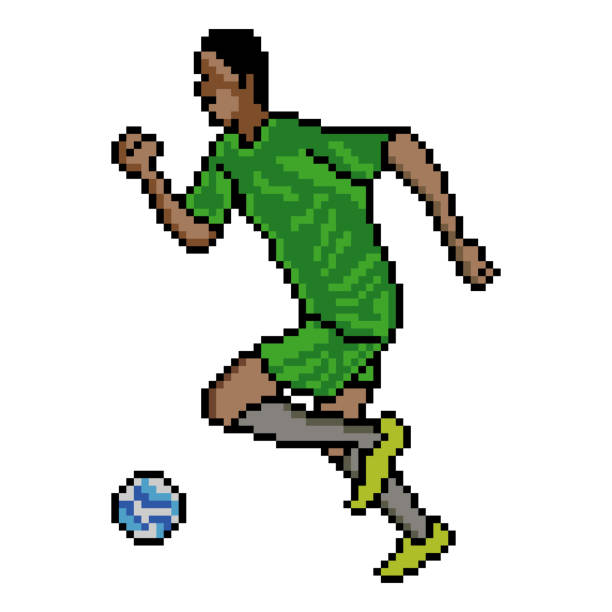 fußballspieler dribbeln den ball - penalty soccer penalty shoot out goalie stock-grafiken, -clipart, -cartoons und -symbole