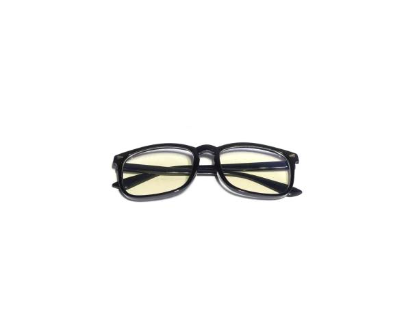 Anti radiation glasses. Anti radiation glasses on isolated white background. kacamata hitam stock pictures, royalty-free photos & images