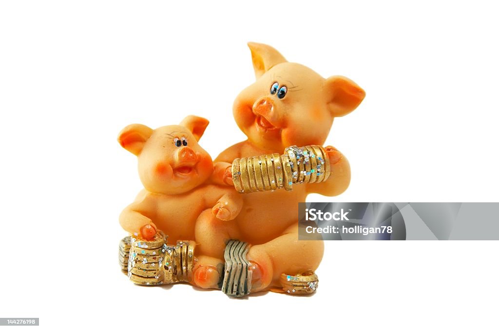 Schwein mit Geld - Lizenzfrei Arbeiten Stock-Foto